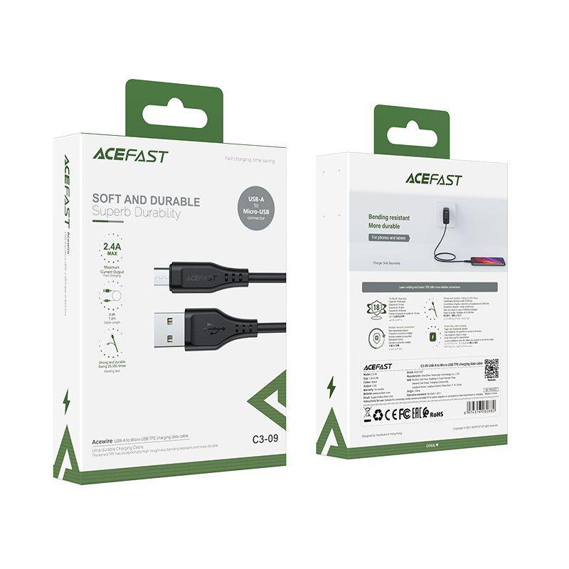Acefast USB cable - micro USB 1.2m, 2.4A black