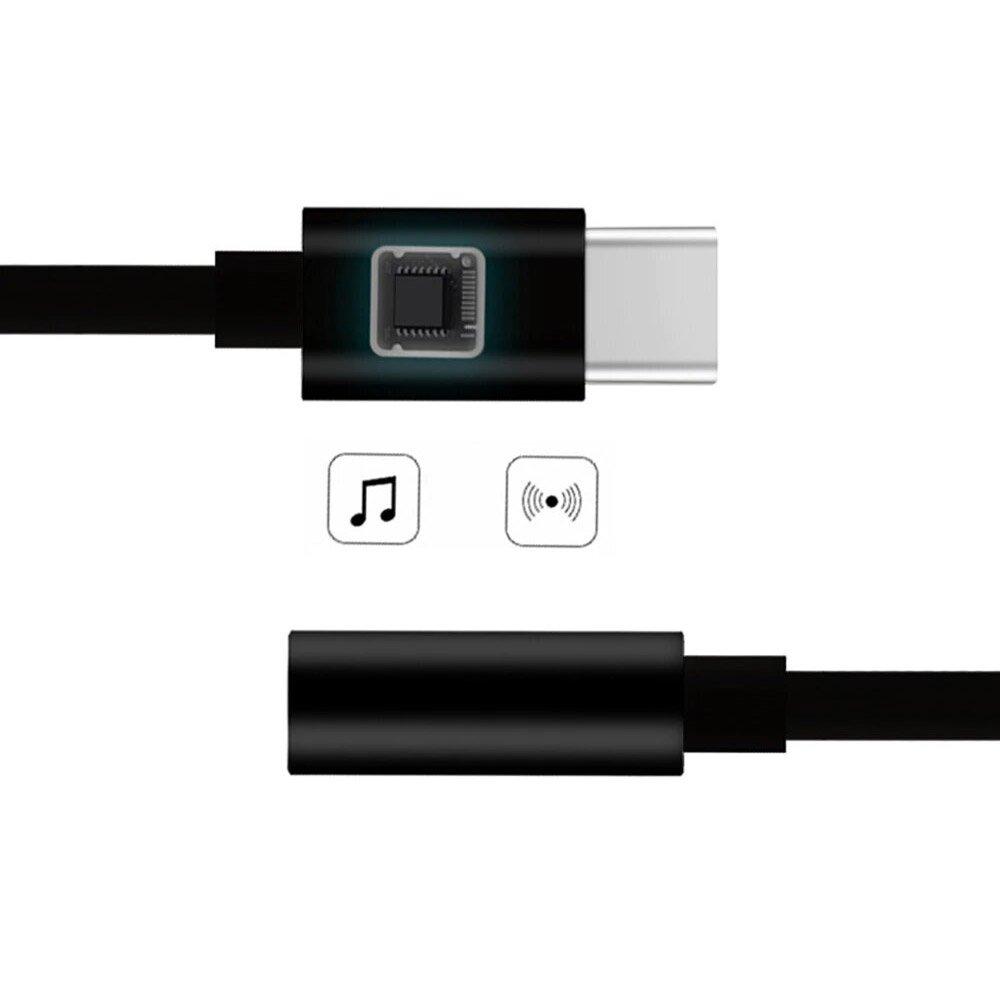 Adapter przejściówka z USB Typ C na gniazdo audio 3.5 mini jack czarny