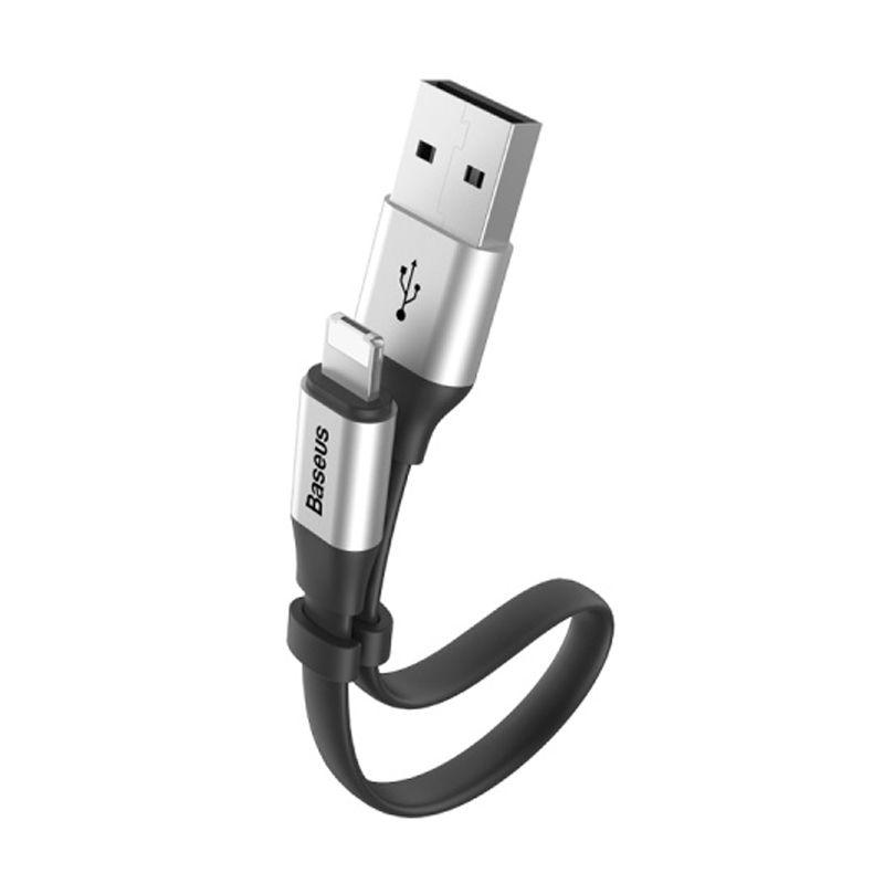 USB kabel Baseus 2v1 (Android/iOS) stříbrný 2A 23cm