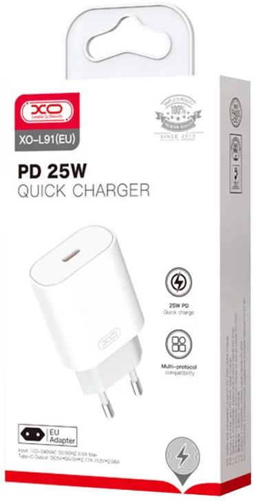 XO wall charger L91 PD 25W 1x USB-C white