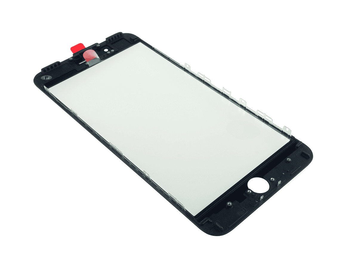 LCD sklíčko iPhone 7 černý + rámeček - sklíčko displeje