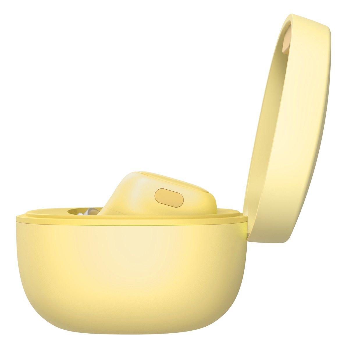 Baseus Encok WM01 TWS bezprzewodowe dokanałowe słuchawki Bluetooth 5.0 żółty (NGTW240011)