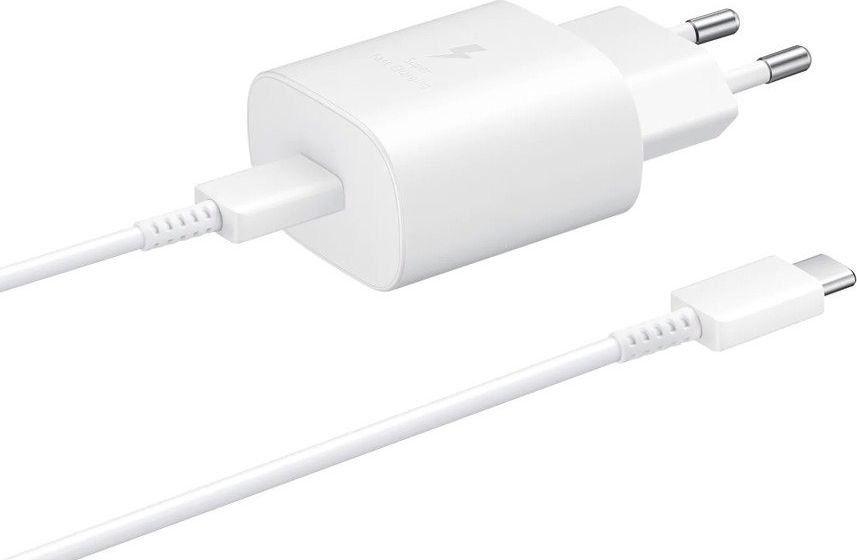 Samsung Charger EP-TA800XBEGWW Pack Charger Super Fast 25W with Type C to Type C Cable - White Bulk
