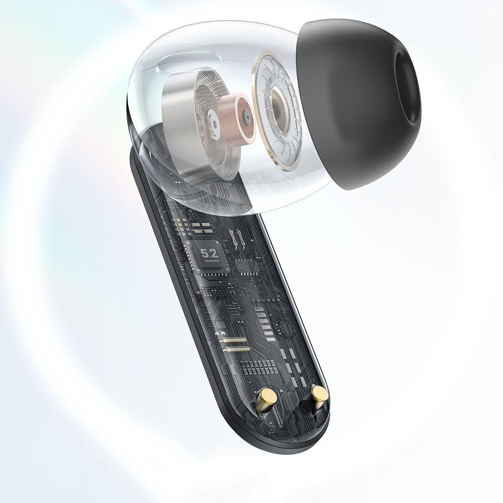 Acefast bezdrátová sluchátka TWS Bluetooth 5.2, cVc 8.0, aptX, voděodolná IPX7 černá T3