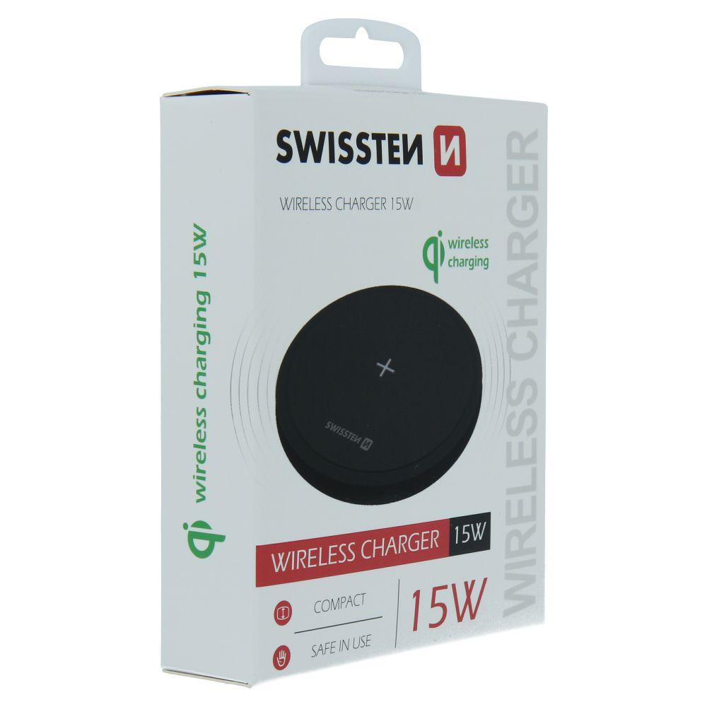 Swissten bezdrátová indukční nabíječka 15W černá