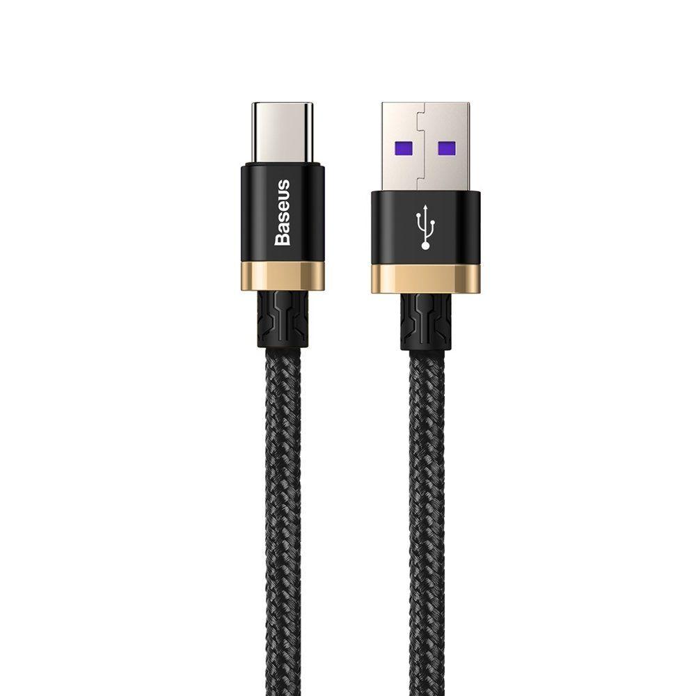 Baseus Super Charge rychlonabíjecí kabel Purple Gold Red nylonový opletený kabel USB / USB-C 40W Super nabíječka 2m černý CATZH-BV1