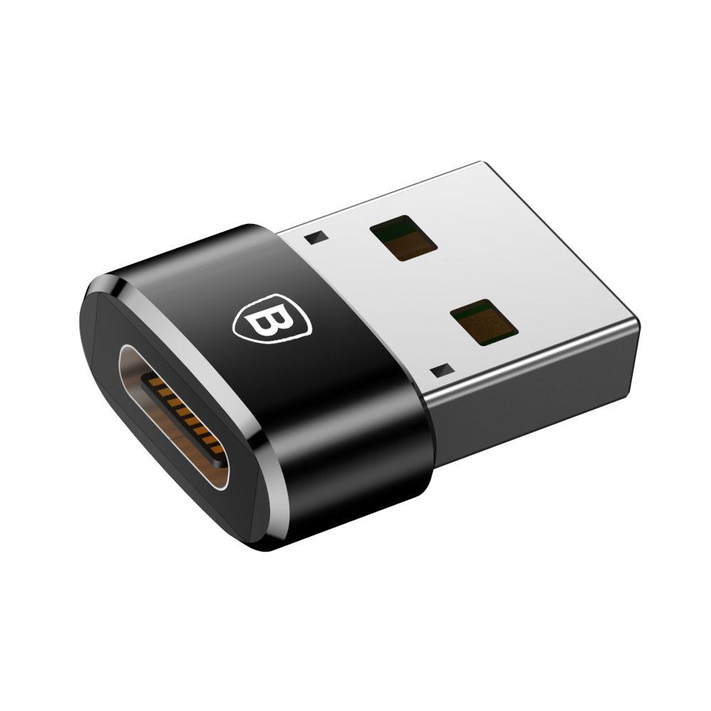 Baseus adapter przejściówka ze złącza USB Typ C na USB czarny (CAAOTG-01)