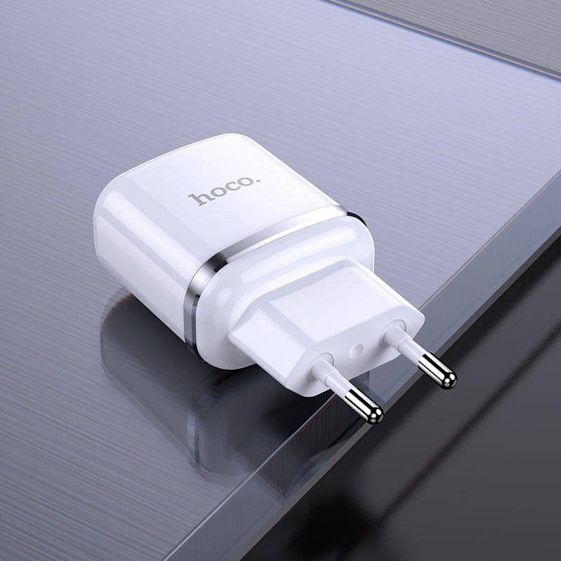 HOCO Charger 12W (2.4A) 2x USB + Cable Micro  N4 - white