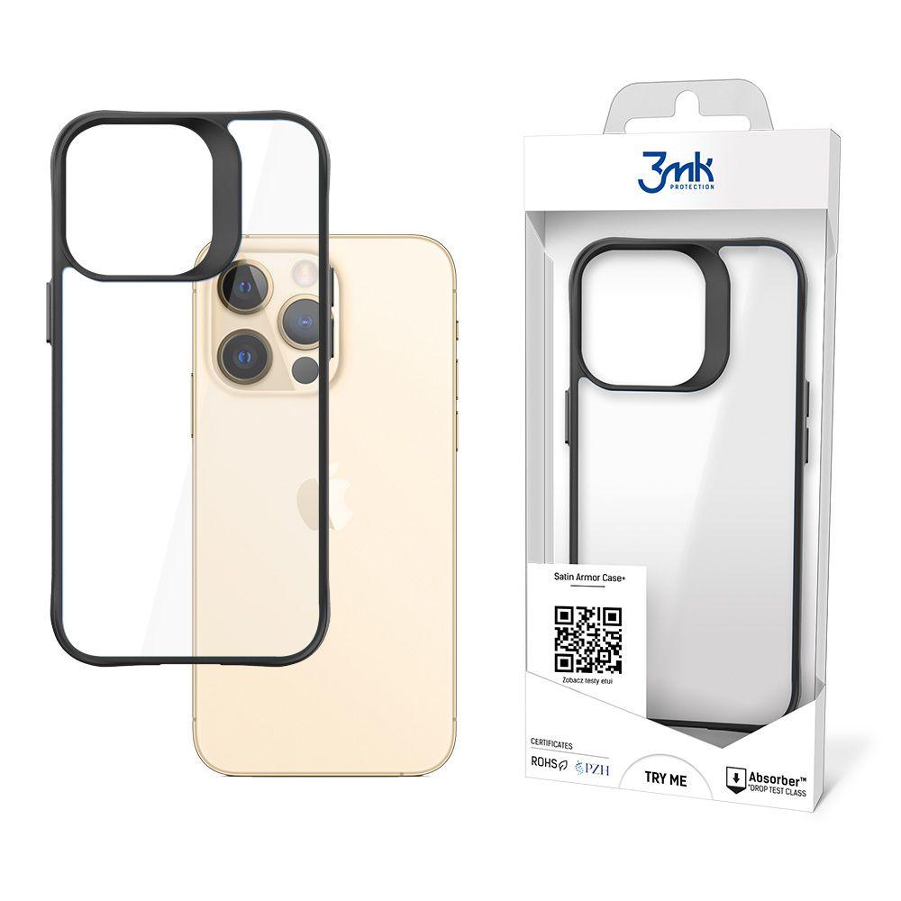 Nakładka Etui 3mk Satin Armor Case+ (czarna ramka) - iPhone 13 Pro