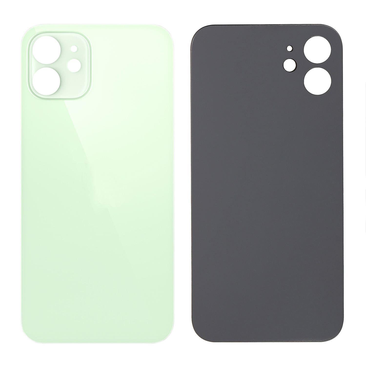 Battery cover iPhone 12 mini with bigger hole for camera glass - green