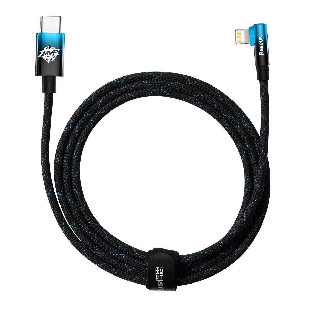 Baseus MVP 2 Elbow-shaped Fast Charging Data Cable Type-C to iP 20W 1m Black+Blue