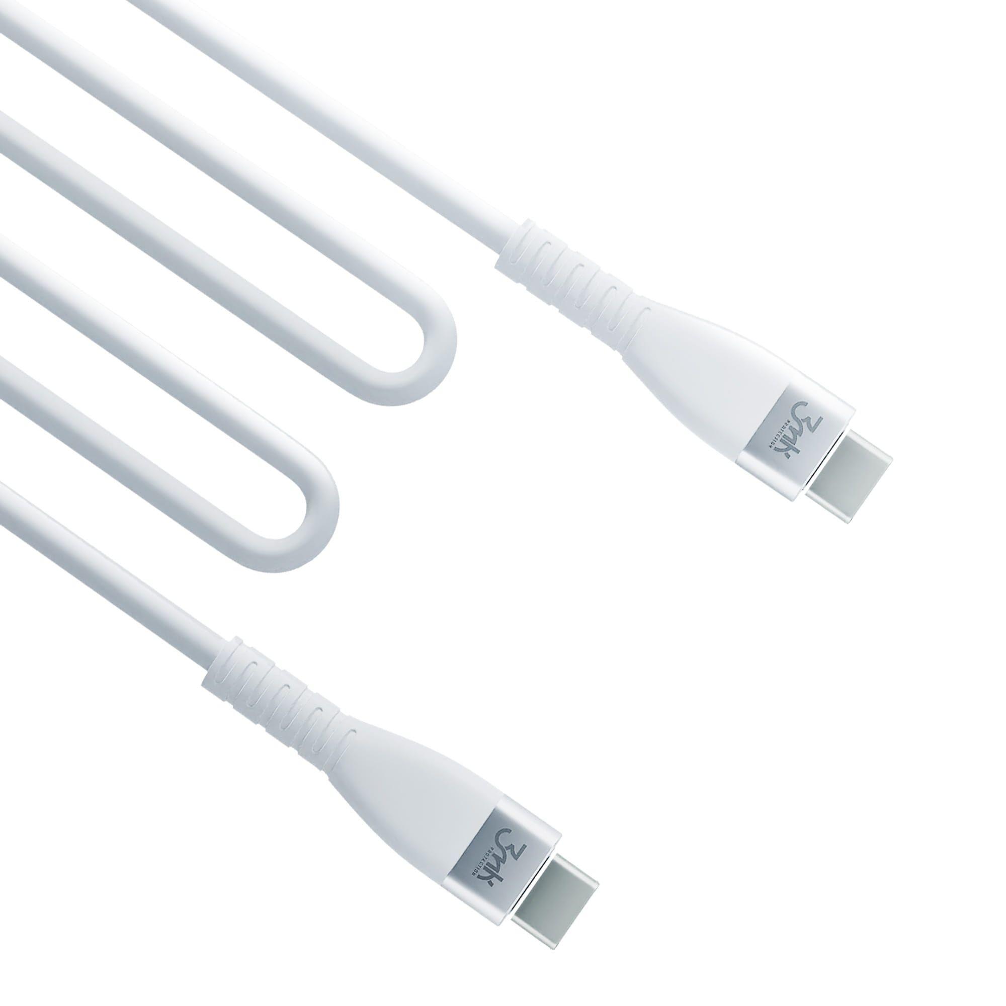3mk Hyper Silicone Cable Type-C to Type-C 60W 3A 1M White