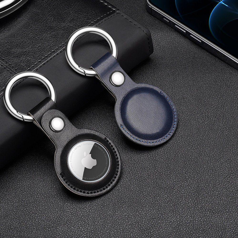 Dux Ducis PU kožené pouzdro na klíčenky pro Apple AirTag černé