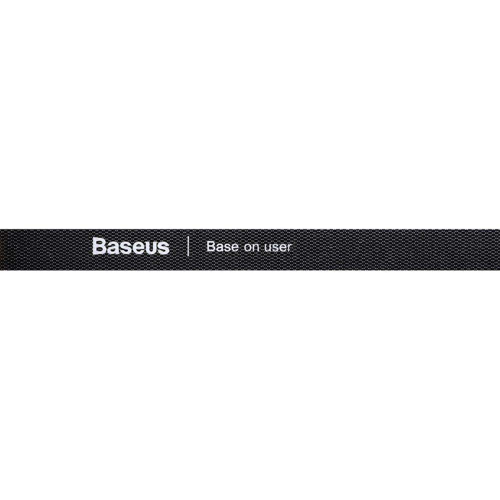 Baseus Rainbow Circle hook and loop Straps - taśma rzepowa rzep organizer kabli 3m czarny (ACMGT-F01)
