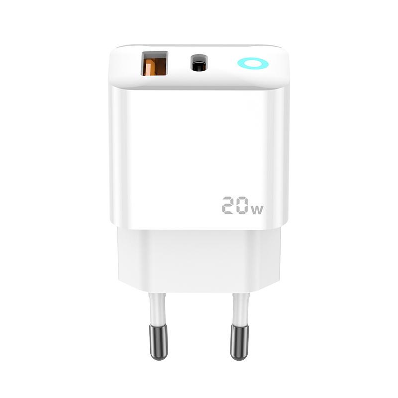 JELLICO wall charger EU11 PD 20W 1xUSB-C + 1xUSB QC3.0 White