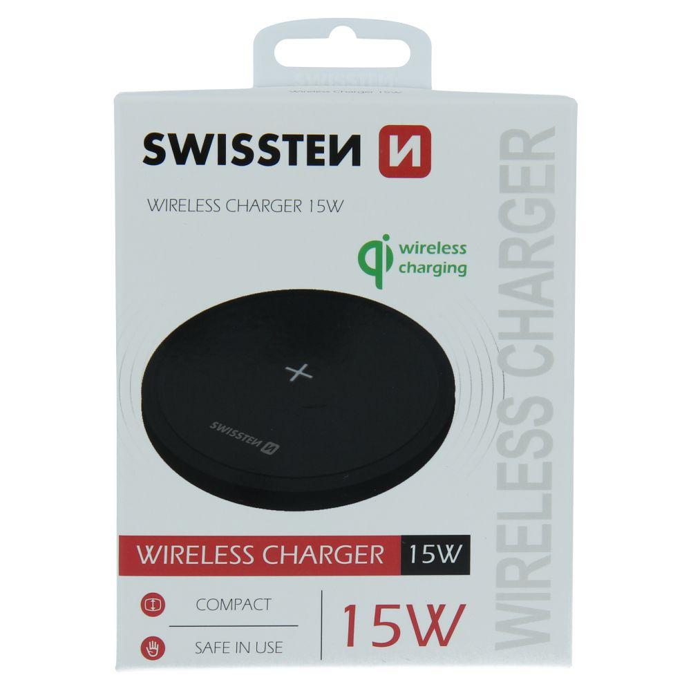 Swissten bezdrátová indukční nabíječka 15W černá