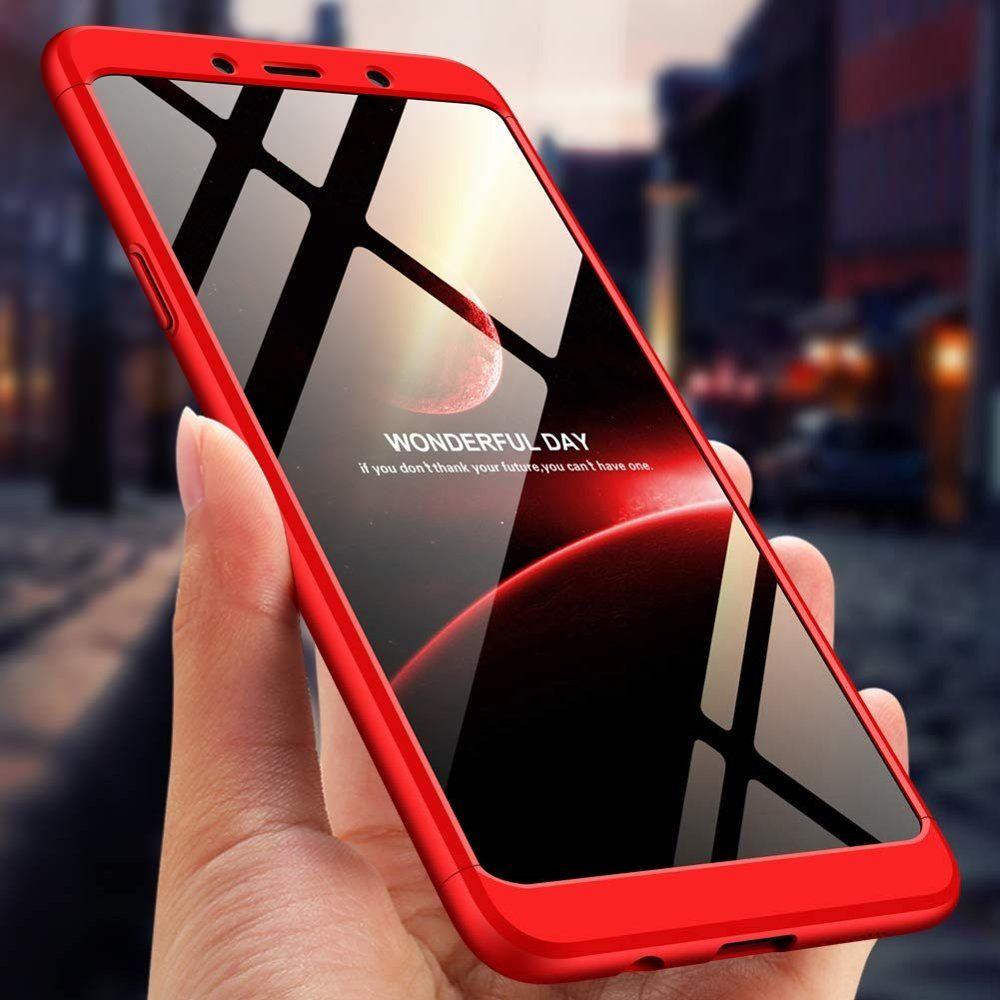360 case Xiaomi Mi 8 Lite red + hard glass