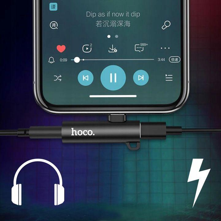Adaptér - lightning - 3.5 audio Hoco LS21 černý