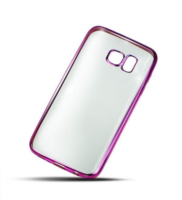 Silikonový obal Samsung S7 Edge růžový rámeček