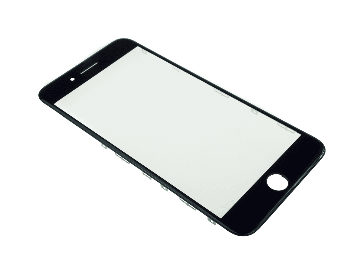 LCD Sklíčko + rámeček + OCA lepidlo iPhone 7 Plus černé - sklíčko displeje