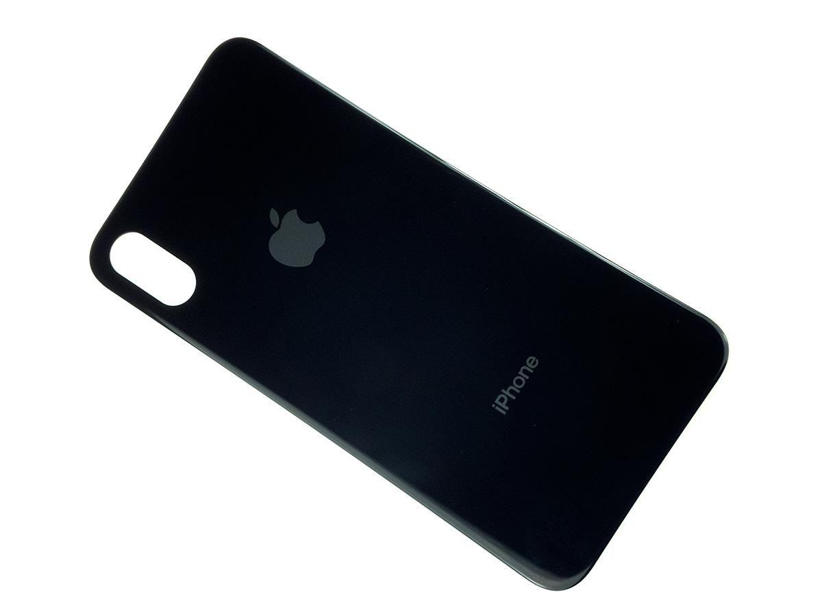 Battery cover iPhone X with bigger hole for camera glass - BLACK