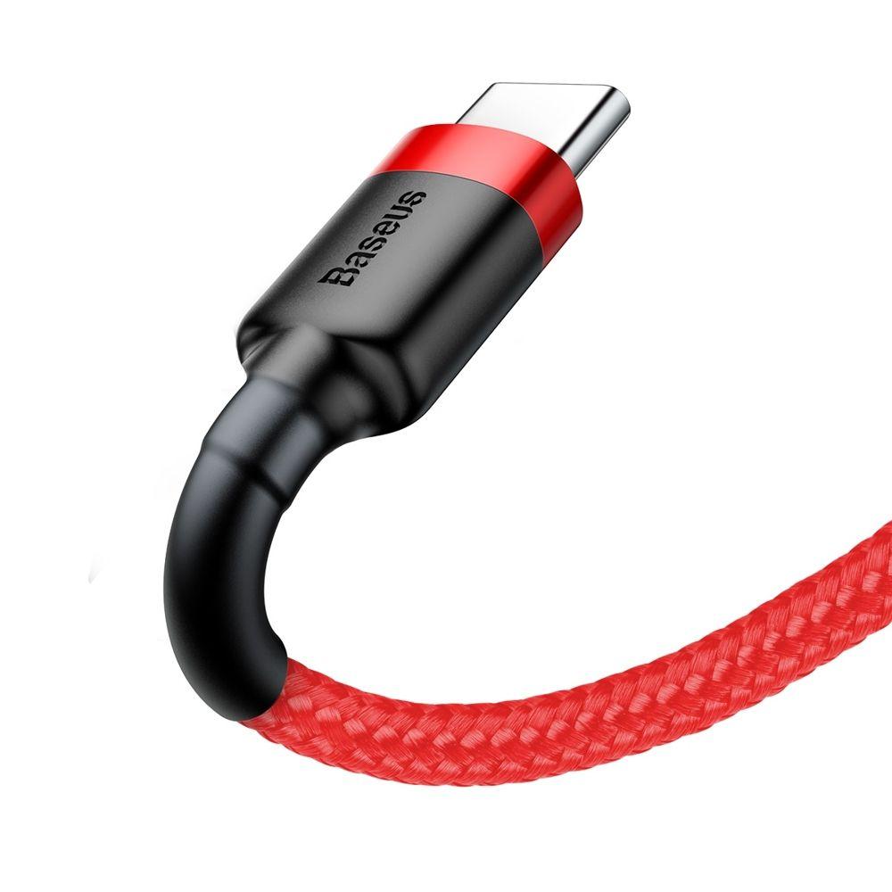 Baseus Cafule kabel odolný nylonový kabel USB / USB-C QC3.0 2A 2M červený CATKLF-C09