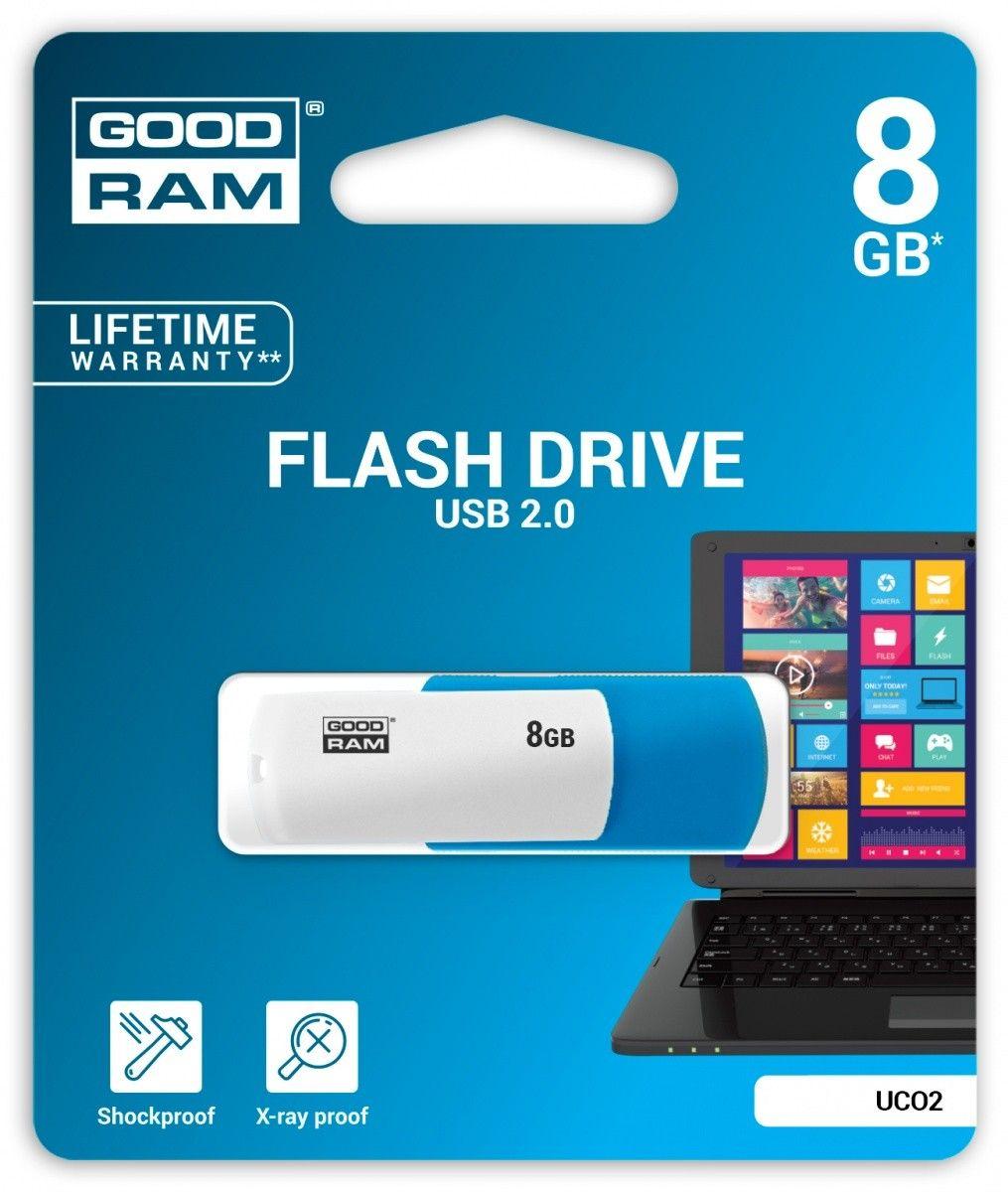 Pendrive Goodram USB 2.0 8GB Color Mix (biało-niebieski)