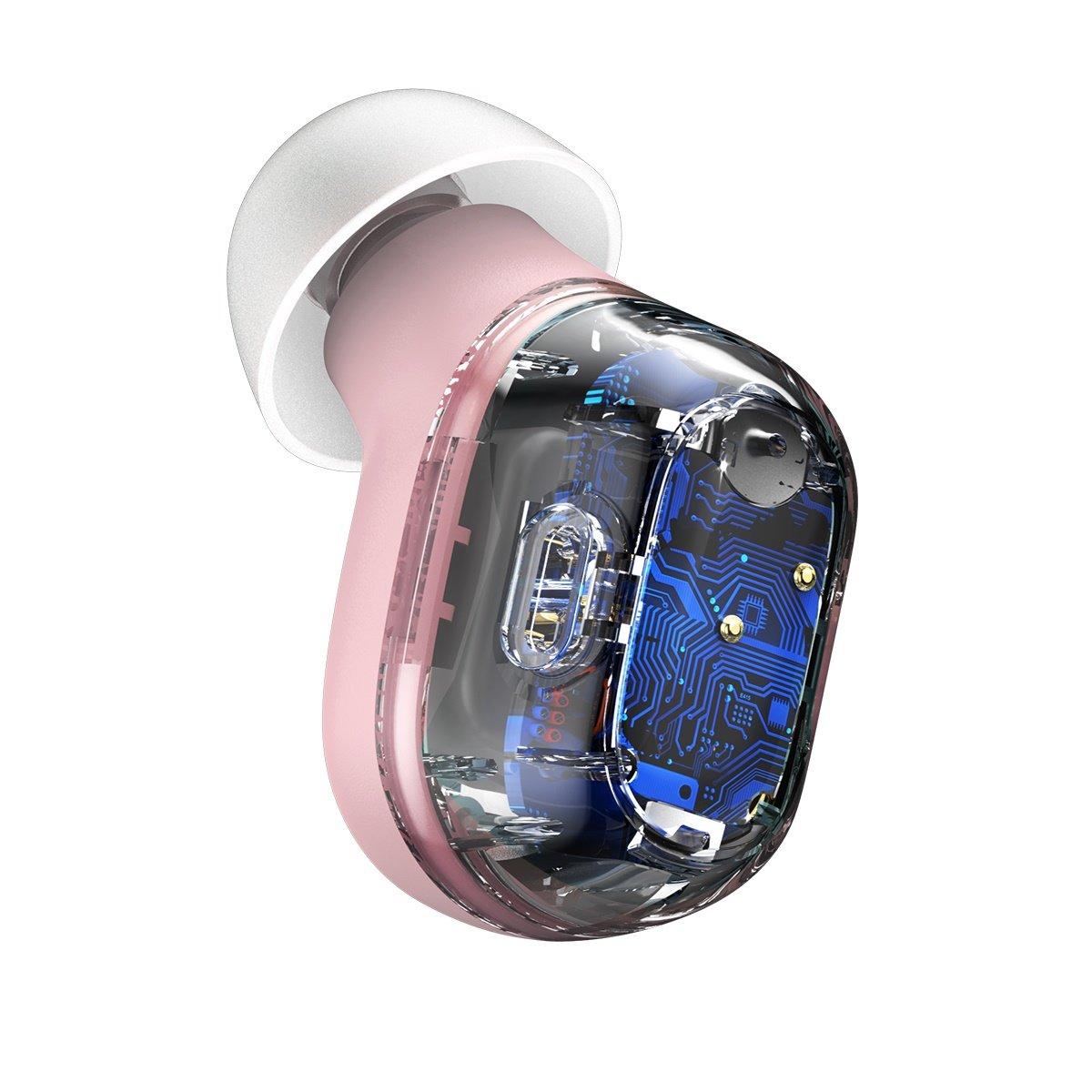 Baseus Encok WM01 TWS bezdrátová sluchátka do uší Bluetooth 5.0 růžová NGTW240004