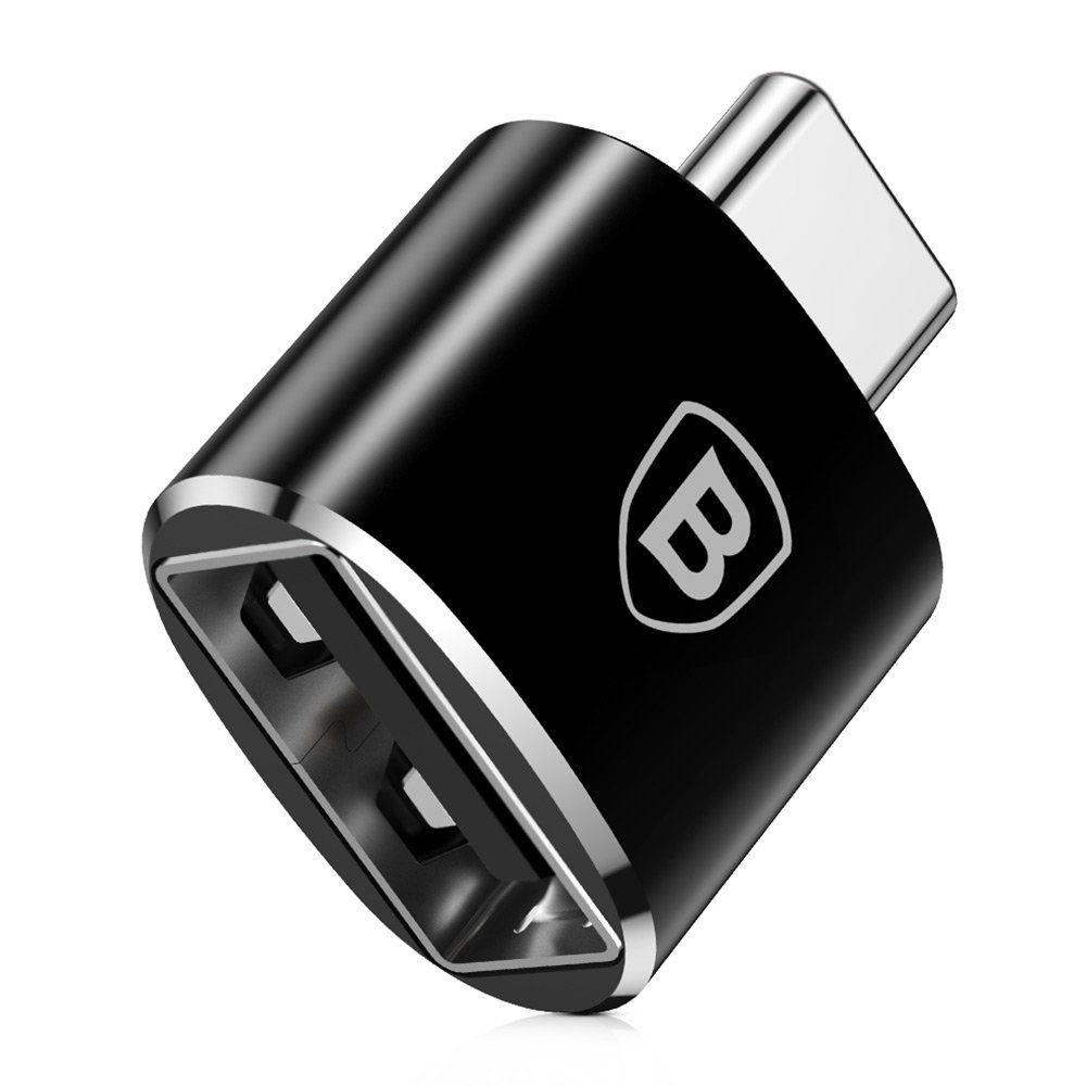 Baseus adapter przejściówka ze złącza USB na USB Typ C OTG czarny (CATOTG-01)