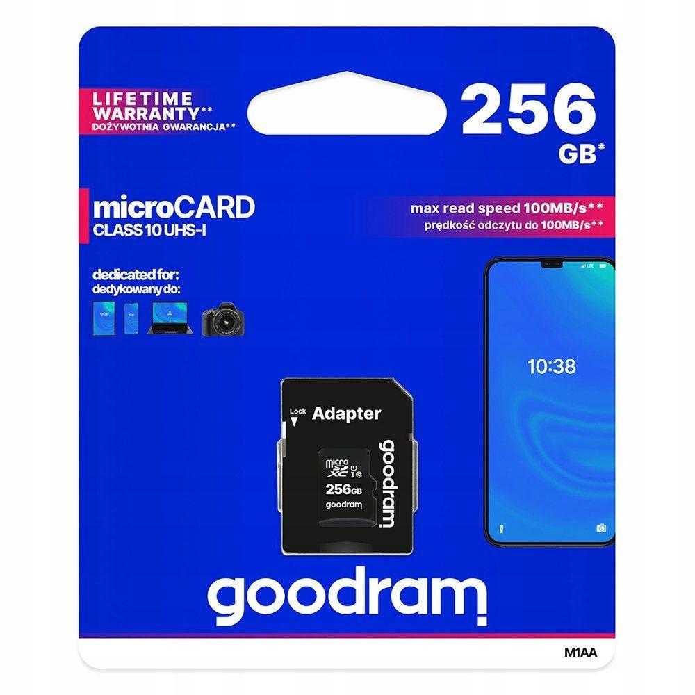 MEMORY CARD Goodram micro SD 256GB CL10 UHS I + adapter