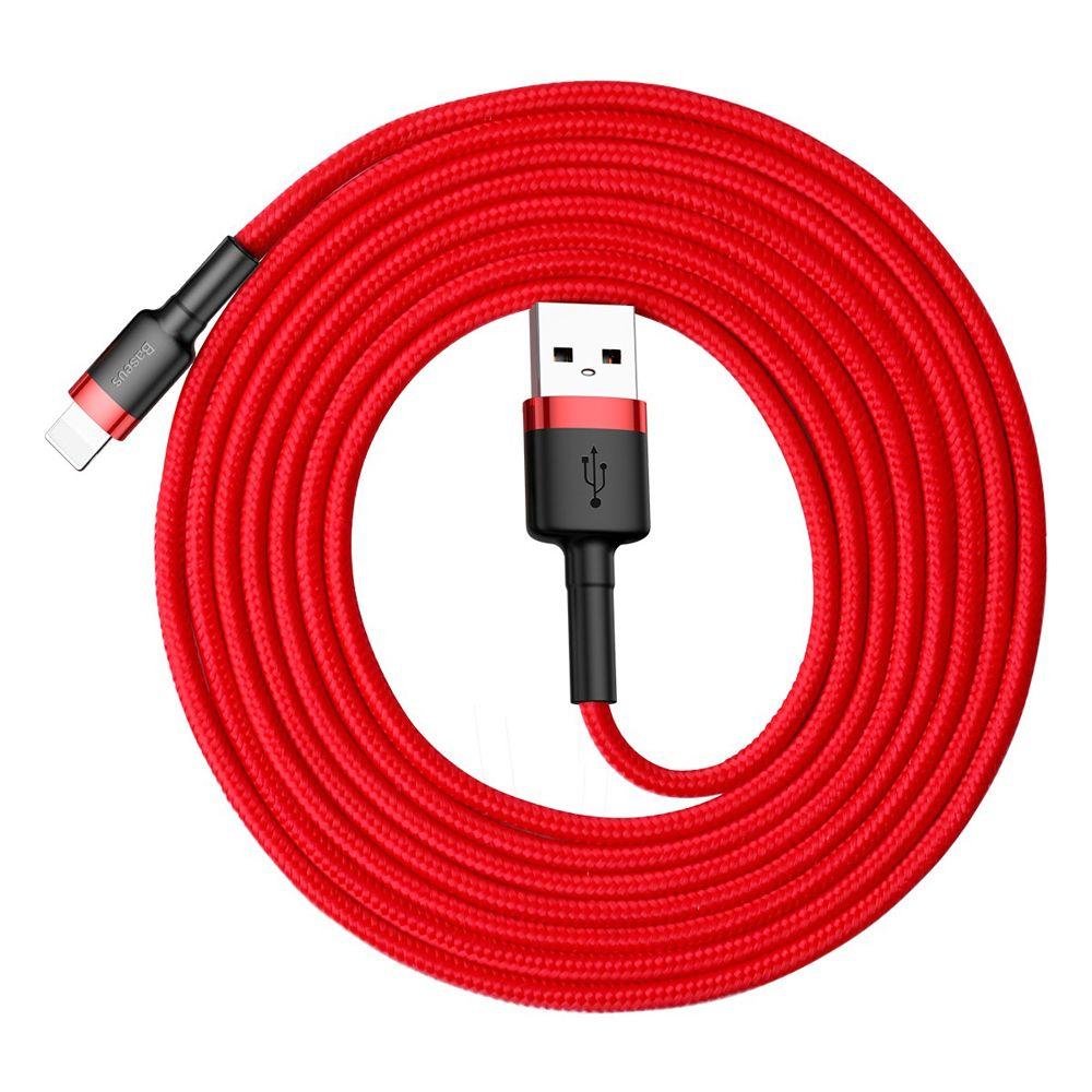 Kabel USB Baseus odolný nylonový kabel iPhone QC3.0 1.5A 2m červený CALKLF-C09