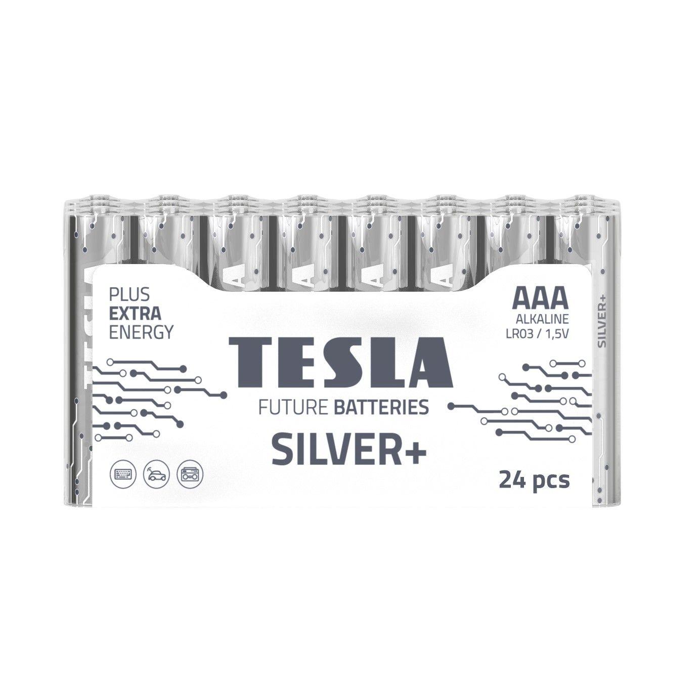 Alkaline batteries TESLA AAA/LR03/1,5V 24szt SILVER+