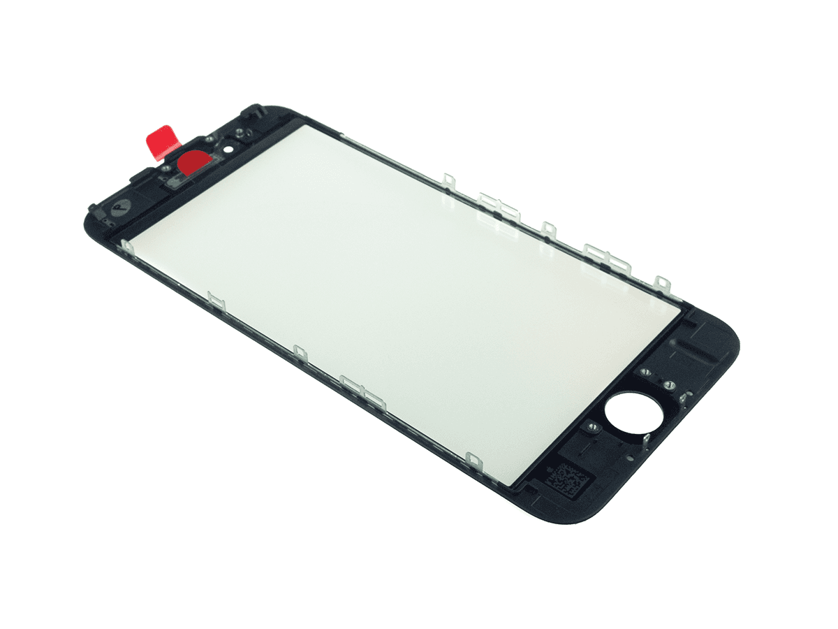 LCD Sklíčko + rámeček + OCA lepidlo iPhone 6S černé - sklíčko displeje