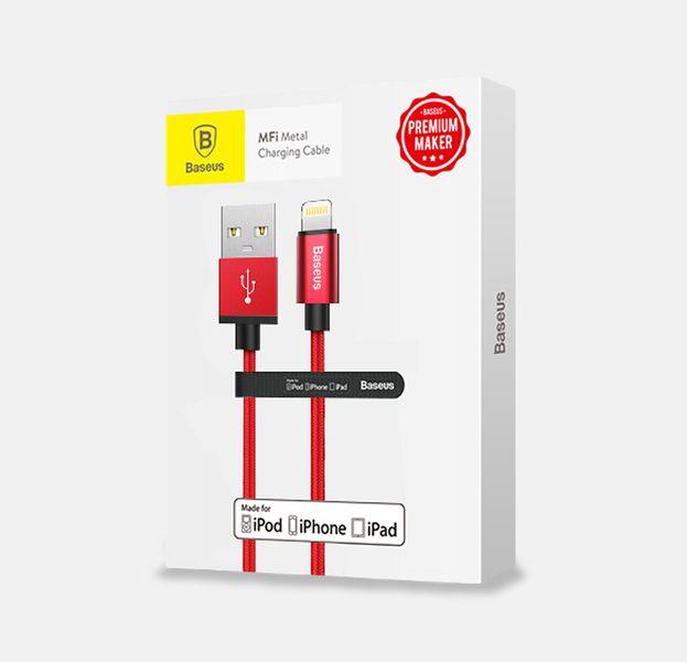 USB kabel Basues MFI iPhone 2.4A červený