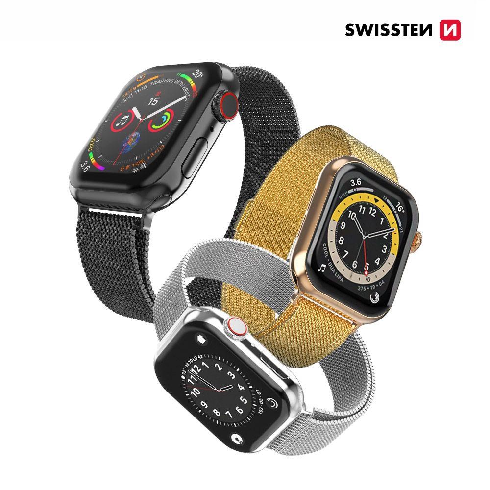 Swissten řemínek na hodinky Apple Watch 42-44 mm černý