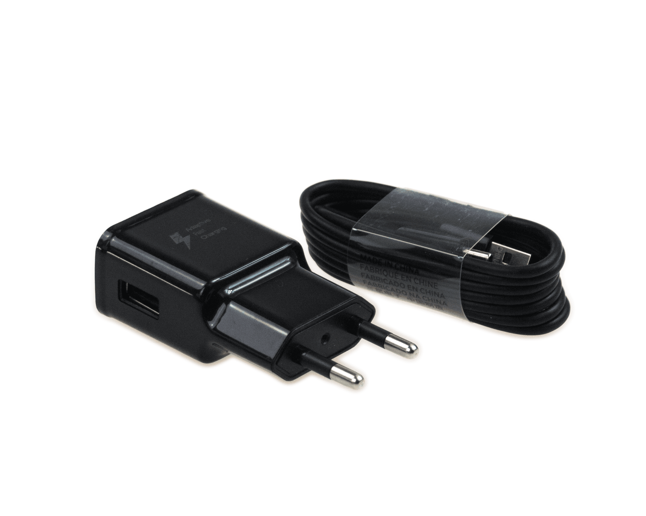Ładowarka sieciowa adapter + kabel Samsung Typ C czarna (Fast Charge)(blister)