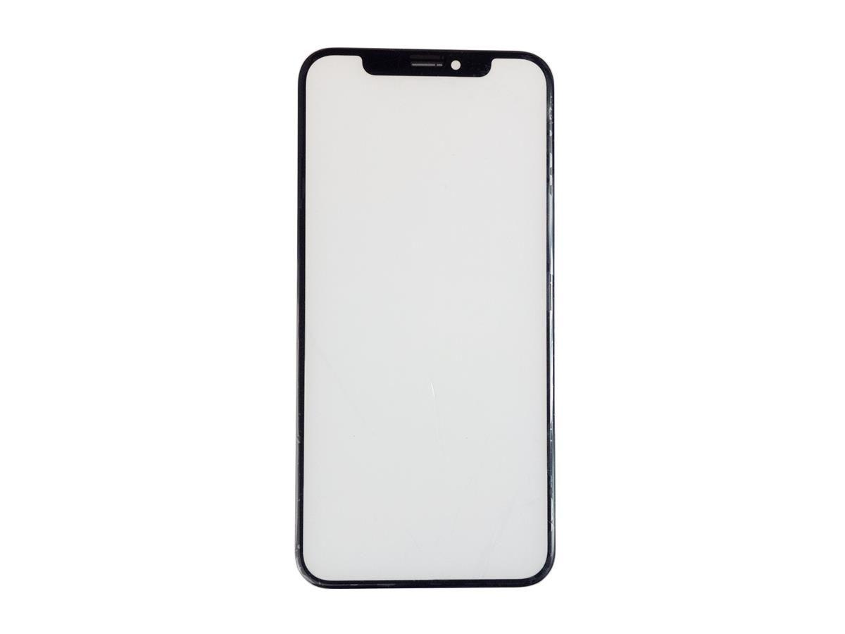 LCD Sklíčko + rámeček + lepidlo Oca iPhone XS černé - sklíčko displeje