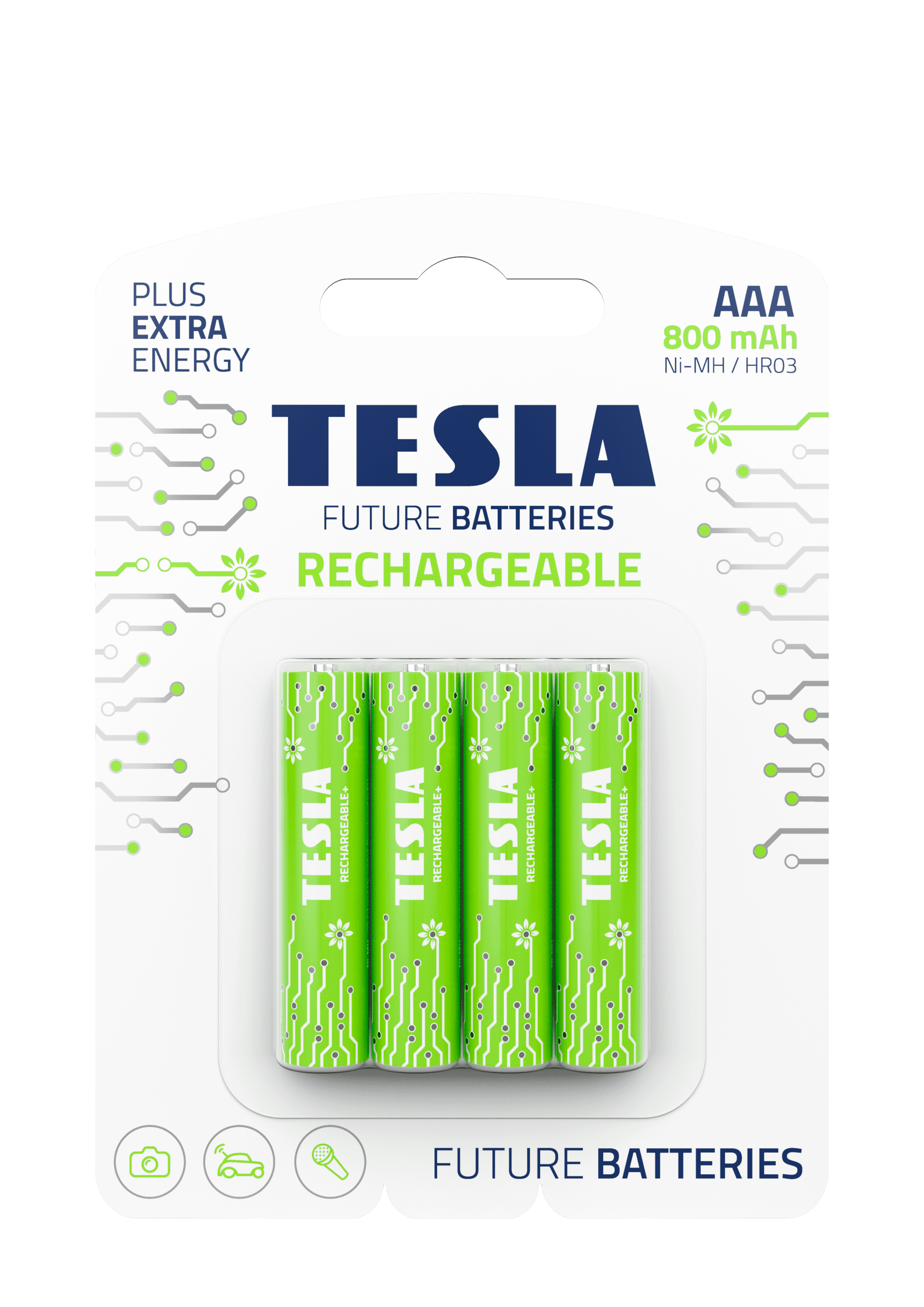 Rechargeable baterie Tesla AAA/niMH/1,2V/800mAh 4kusy - nabíjecí baterie