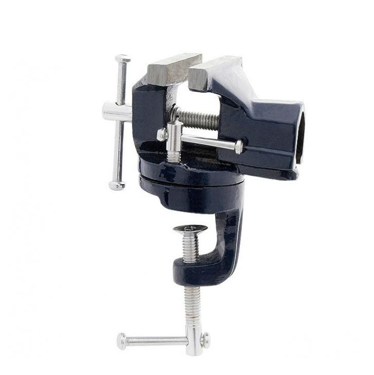 Vorel litinový stolní otoční svěrák pro drobný servis 36018 rozteč čelistí 40 mm - šířka upínací čelisti 75 mm / 3 palce