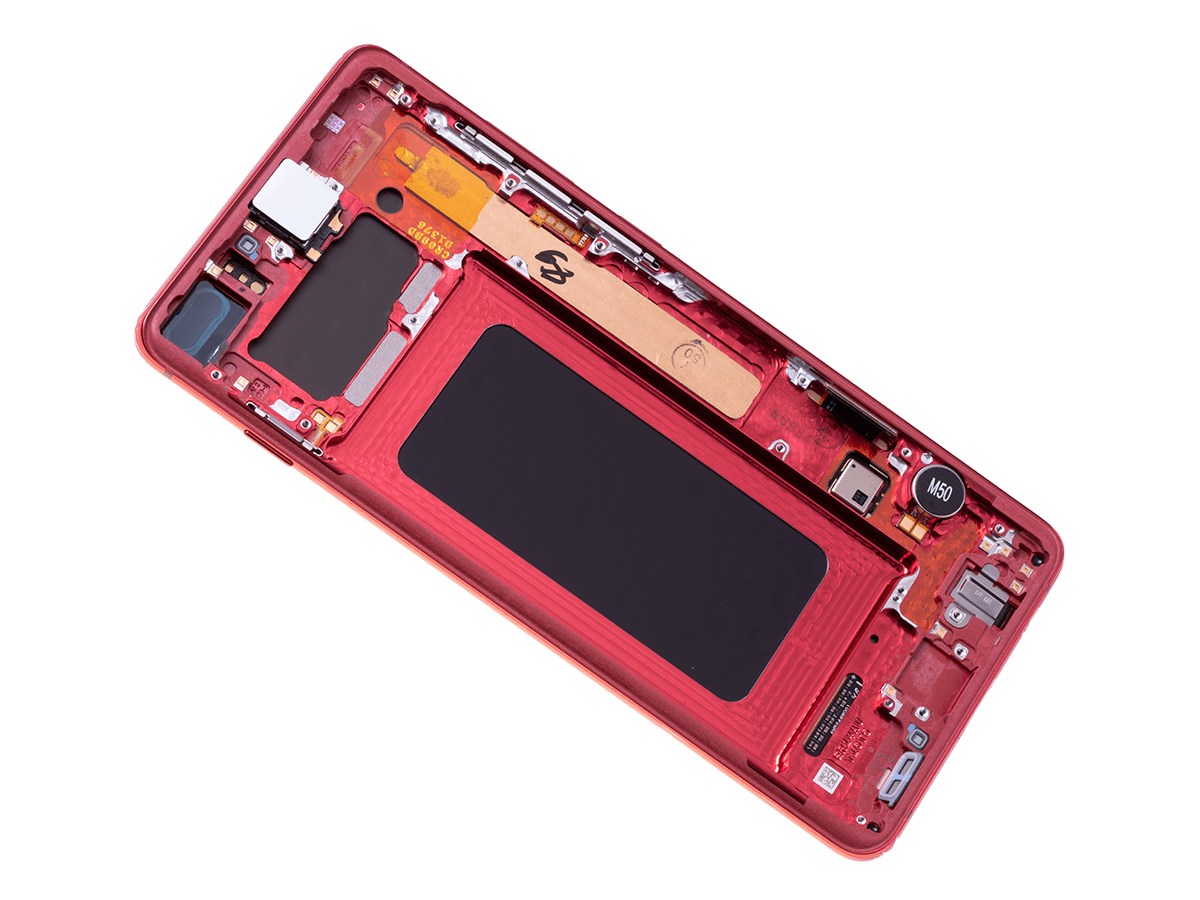 Oryginalny Wyświetlacz LCD + Ekran dotykowy Samsung SM-G975 Galaxy S10 Plus - Czerwony Cardinal Red