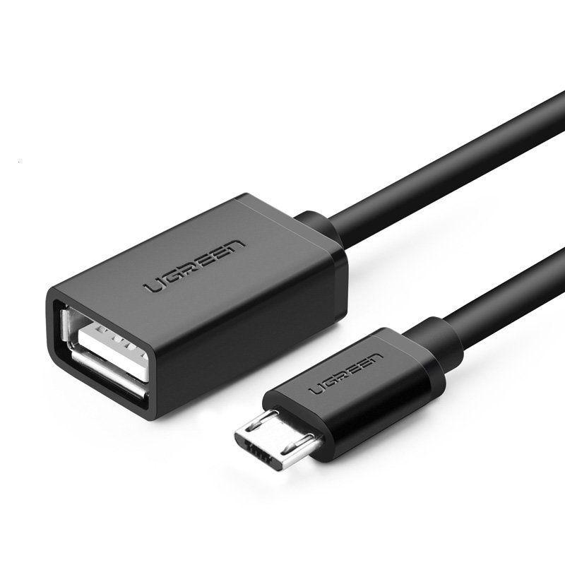 Ugreen USB (female) - micro USB (male) OTG cable adapter 15 cm USB 2.0 480 Mbps black (US133 10396)