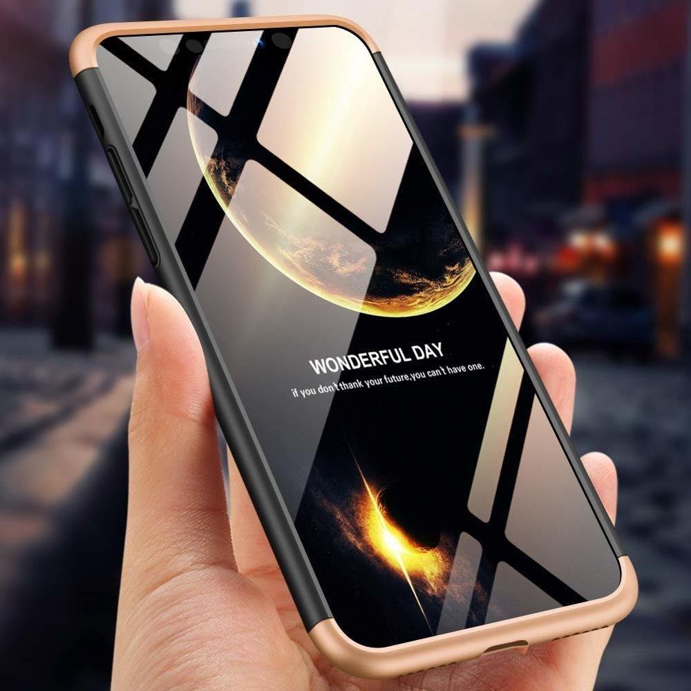 360 Case iPhone XS Max black - gold (logo hole)