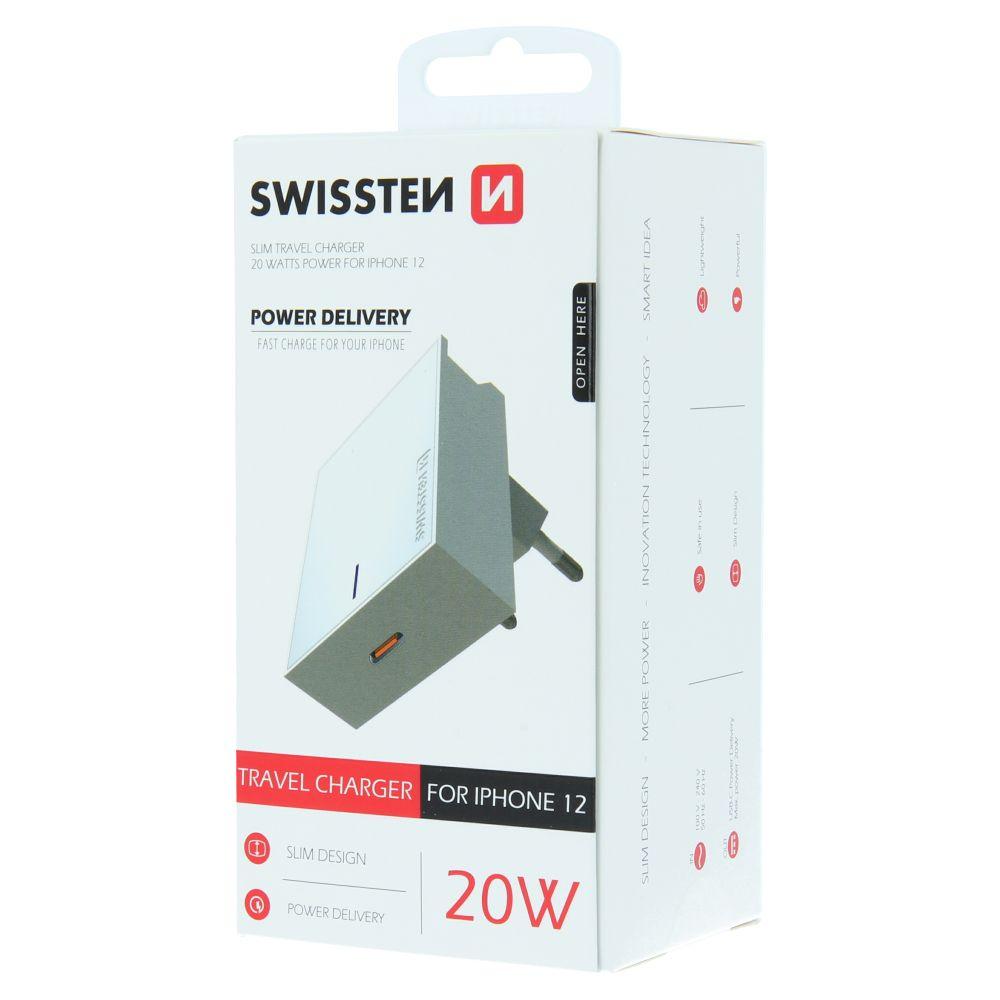 SWISSTEN TRAVEL CHARGER POWER DELIVERY 20W FOR IPHONE WHITE