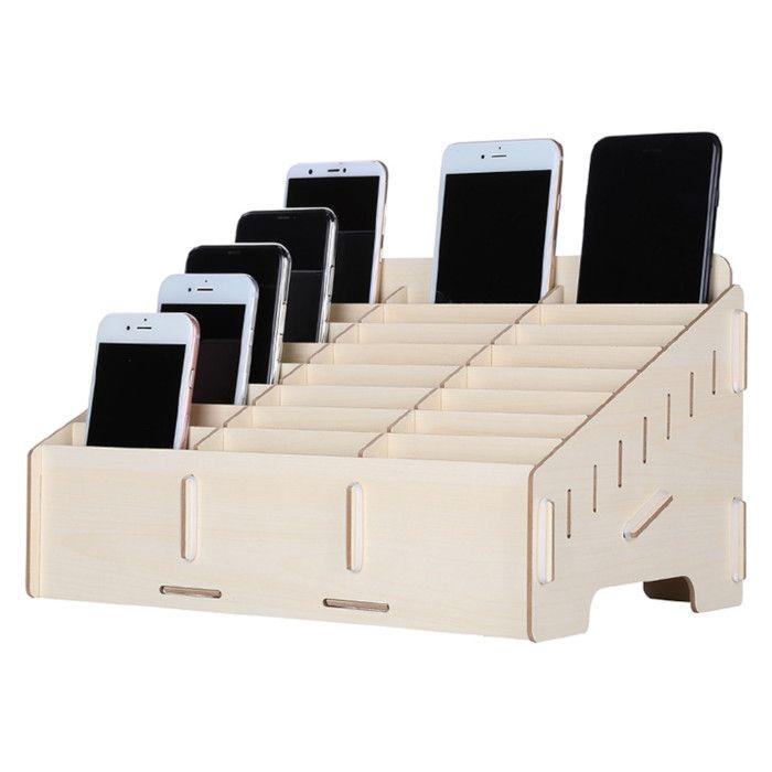 Wooden storage box for mobile phones 24 box
