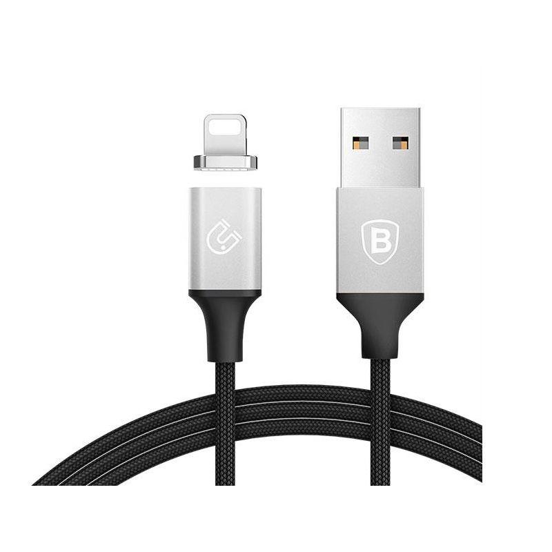 USB kabel Baseus Insnap magnetický iPhone 1,2m stříbrno -černý