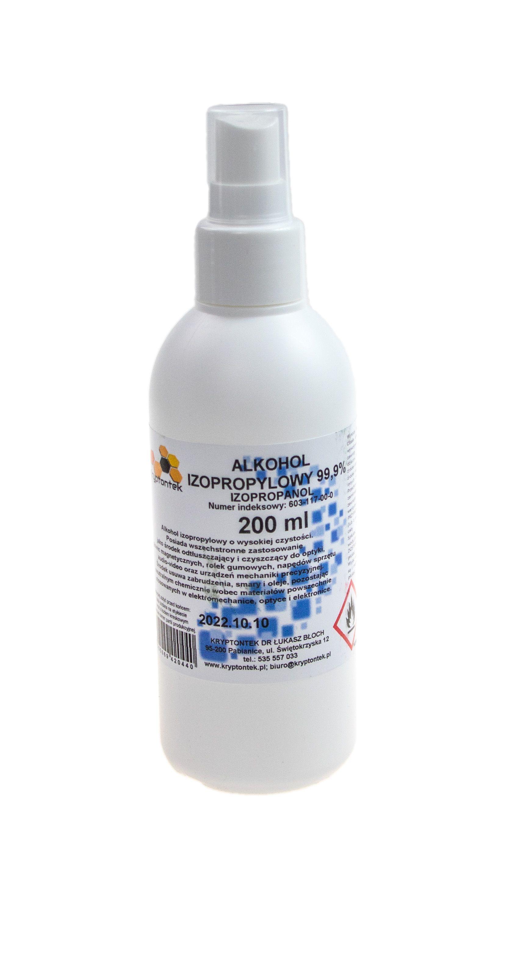 Isopropyl alcohol 99.9% 200ml with atomizer