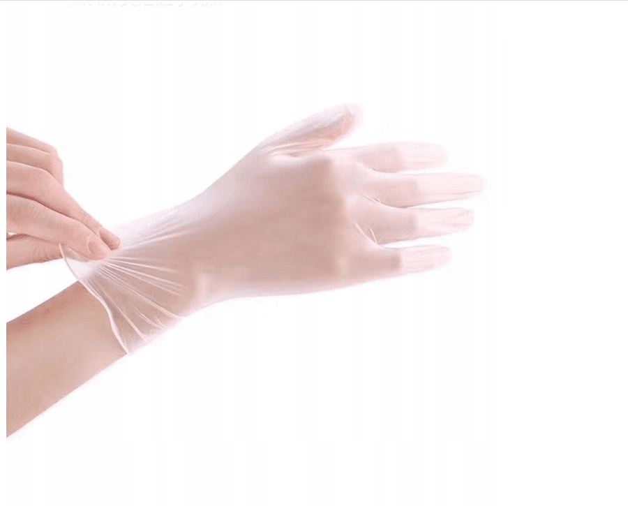 Medical disposable gloves - (100 pcs) transparent size L.
