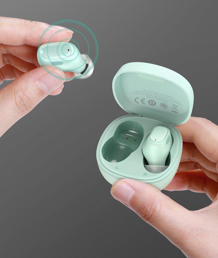 Baseus bezdrátová bluetoth sluchátka WM01 TWS Wireless In-ear Bluetooth 5.0 zelená NGTW240006
