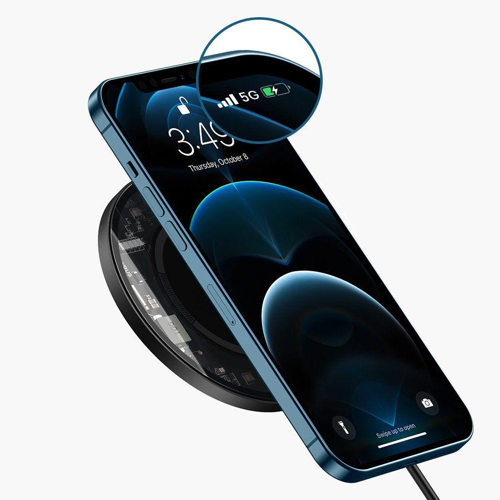 Baseus magnetyczna bezprzewodowa indukcyjna ładowarka Qi 15 W (kompatybilna z MagSafe do iPhone) (WXJK-E02)