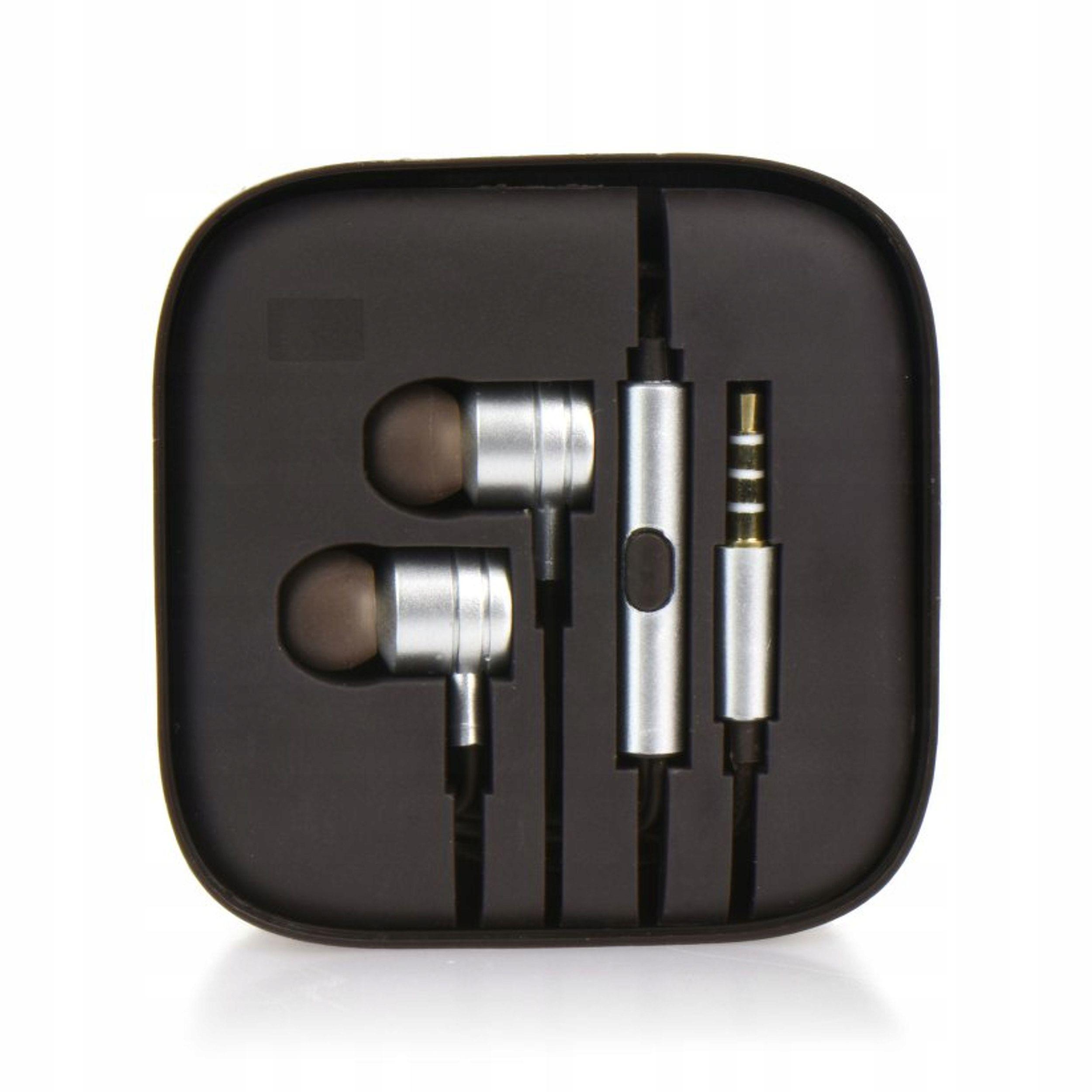 In-ear wired headphones - black and silver